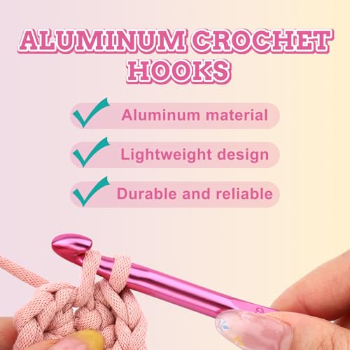 Image of UzecPk 12Pcs Size L / 8.0mm Aluminum Crochet Hooks Crochet Needles | Metal Crochet Hook, Ergonomic Crochet Hook Bulk Crochet Needle for Crocheting Yarn Knitting Scarf Hat