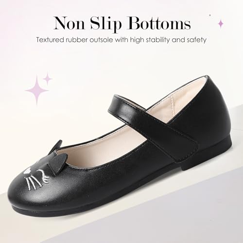 Funny Cat Glitter Princess Ballet Flats for Girls, Mary Jane Shoes Dress Shoes for Girl Back to School Princess Wedding (Toddler/Little Kid/Big Kids)3