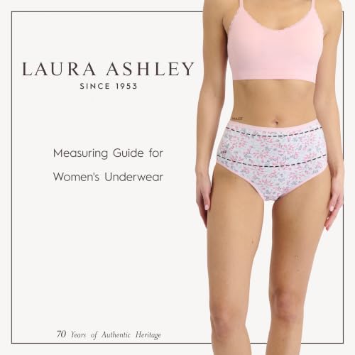 Image of Laura Ashley Women's Cotton Brief Underwear Set, High-Waisted Panties for Women, 5-Pack
