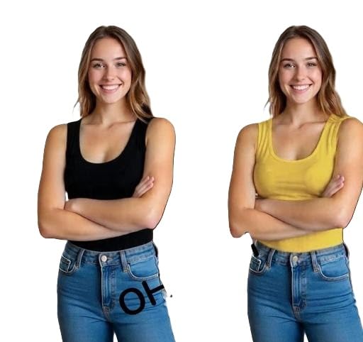 Women Cotton Camisole Pack of 2 Sleeveless Inner Top Soft Breathable Cotton Blend Vest for Daily & Layering-image-14