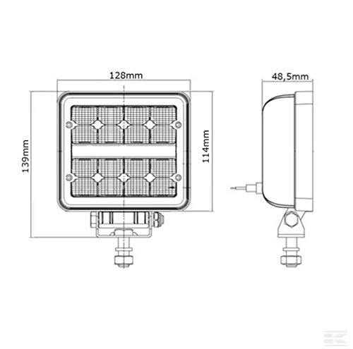 Kramp LED Arbeitsscheinwerfer 24W 2272lm Flutlicht quadratisch LA10096