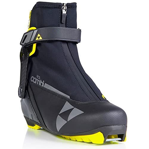 Fischer Unisex Winter Sports Cross Country Skiing Light Race Secure Fit Lace Up Rc5 Combi Boots, Black/Yellow, 45 #TOP3