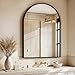 Arched Bathroom Mirror for Wall, Mirror for Vanity,30''x20'' Large Wall Mounted Mirror, Metal Frame (30''x20'', Black)