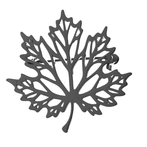 Broche pour costume homme acier inoxydable motif feuille d'érable et nœud élégant
