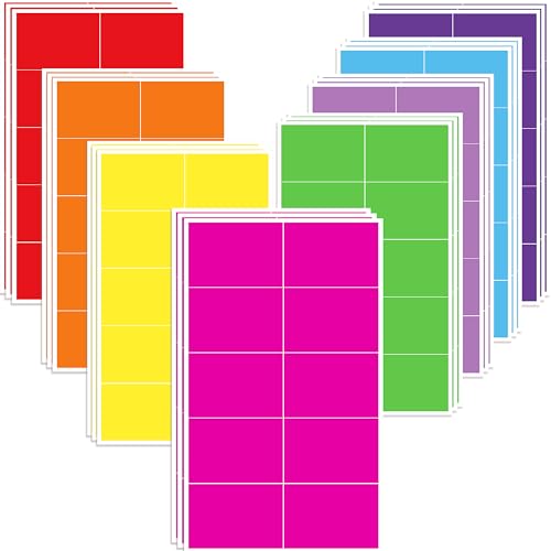 240 Pack Colored Labels Stickers,3 x 2 Inch Tear Resistant No Residue Moving Labels,8 Color Removable Waterproof Vinyl Label Stickers