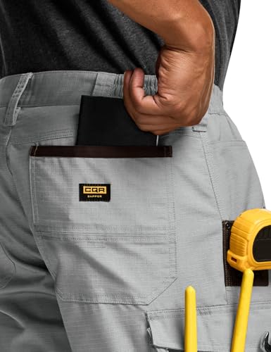Image of CQR Men's Quick Dry Work Pants, Water Resistant Outdoor Tactical Pants, Lightweight Stretch Cargo Hiking Pants