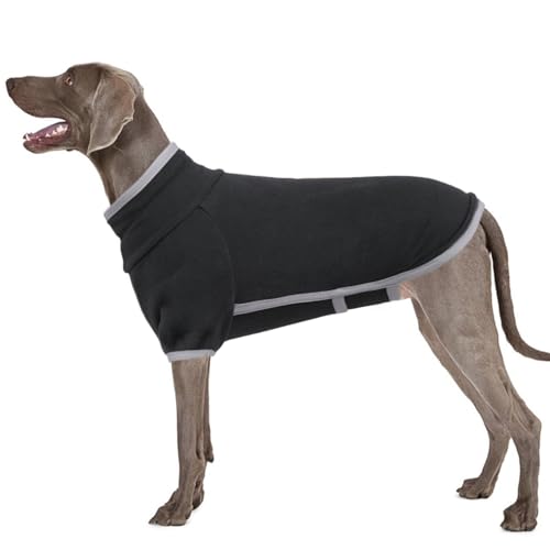 Hundemantel Große Hunde, Wintermantel mit Rollkragen Hundepullover Warm Winddicht Weste Kleidung(Dunkelgrau, 2XL)