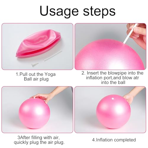 25cm Mini Pilates Ball,Anti-brust Yoga Ball,voor Balans, Fysiotherapie, Stretching en Core FitnessPink - Afbeelding 5