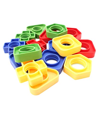 Image of Little Fingers Nuts & Bolts Blocks Multicolor - 32 Pieces