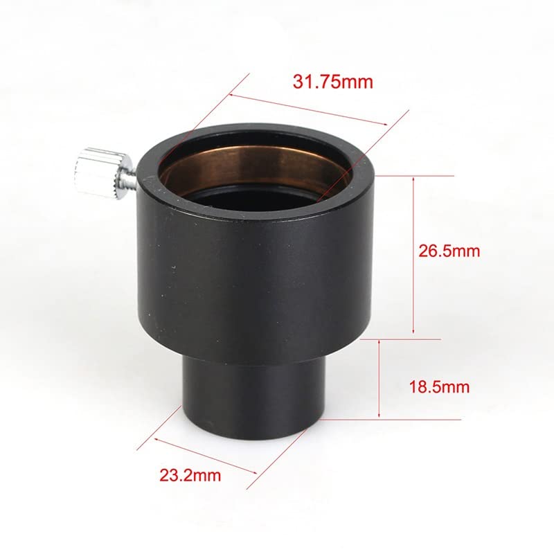 Microscope Full Metal 0.91'' to 1.25'' Telescope Eyepiece Mount Adapter for 23.2mm Microscopes (23.2mm to 31.75mm)