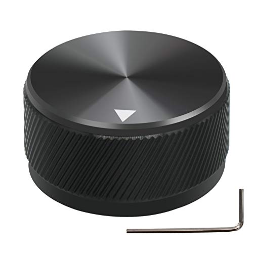 mxuteuk Black Aluminum Alloy Potentiometer Control Knob Volume Audio Electric Guitar Bass Screw Type 34 x 17mm (dh) KNOB-06-34BK