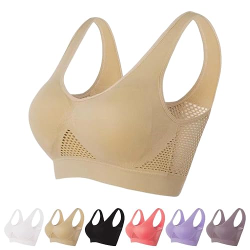 Breathable Cool Liftup Air Bra, Summer Anti Sagging Sports Bras Lift Up Mesh Bra Wireless Comfort Full Coverage Bras