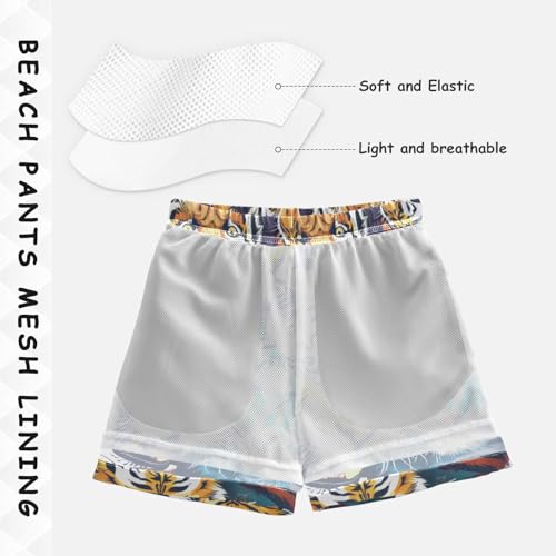 OREZI Boys Swim Trunk Tiger Bathing Suit Swim Shorts for Toddler Kids Teens4
