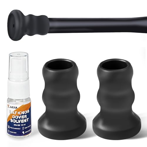 JAYA 2 Pack Bat Knob Taper, Exclusive Installation Lubricant, Easy Installation Bat Knob Taper, Increased Bottom Protection, Ergonomic Design, for Enhanced Grip and Protection, Black