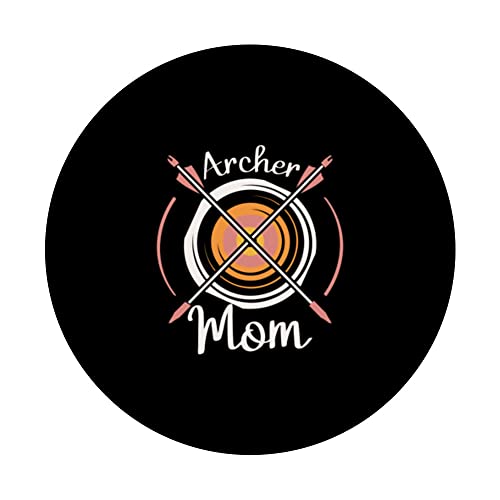 Archer Mom Bowmaster Archery Bow And Arrow Mothers Day PopSockets Swappable PopGrip, Black - Image 3