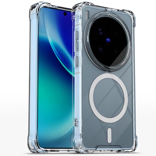 Image of Pikkme Back Cover for Vivo X300 Pro 5G Mag-Safe Shockproof PC + TPU Protective Case Magnetic Support Bumper Case (Transparent Mag-Safe)
