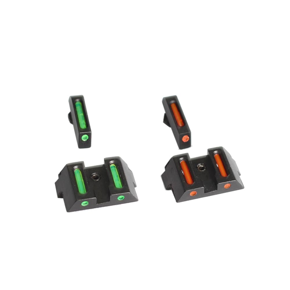 Metal Front and Rear Red and Green Fiber Optic Pistol Sights for G17/17L/19/22/23/24/26/27/33/34/35