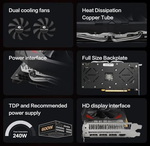 Image of JI,ESHUO RX590 8GB Graphics Card Radeon AMD Rx 590 256bit GDDR5 PCI e x16 2048sp Factory Customized for Gaming Office