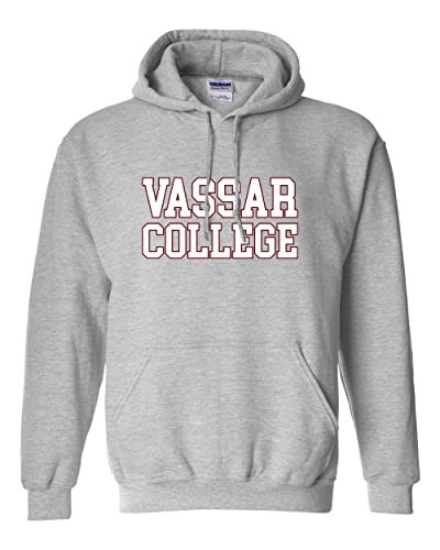 CreateMyTee Vassar College Block Letters Unisex Hooded Sweatshirt - Vassar Brewers Apparel