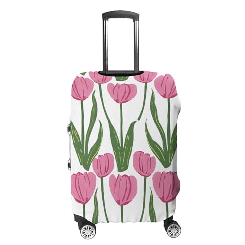 Peach FlowerPattern Luggage Cover Protector Anti-Scratch Suitcase Cover Washable Luggage Covers Fits 19-21 Inch Luggage4