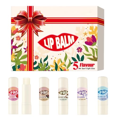 Juego de lápiz labial | 5 unidades de crema duradera rellenadora | Crema de labios suavizante | Para belleza brillante cuidado de la piel y protección durante el día y la noche para viajes invierno