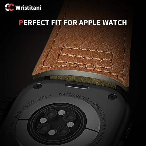 Image of Wristitani Genuine Leather Strap Compatible With Apple Watch