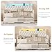 ADORNEVE Daybed with Trundle, Twin to King Daybed with Charging Station & LED Lights, Metal Trundle Bed Twin with Hidden Storage Headboard, Upholstered Sofa Day Bed for Living Room, Bedroom, White