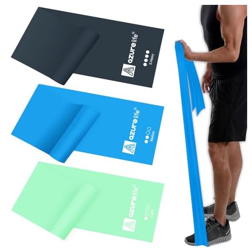 A AZURELIFE Resistance Bands,Professional Long Non-Latex Elastic Stretch Bands,Exercise Bands for Physical Therapy, Yoga, Pilates, Rehab, at-Home or The Gym Workouts, Strength Training