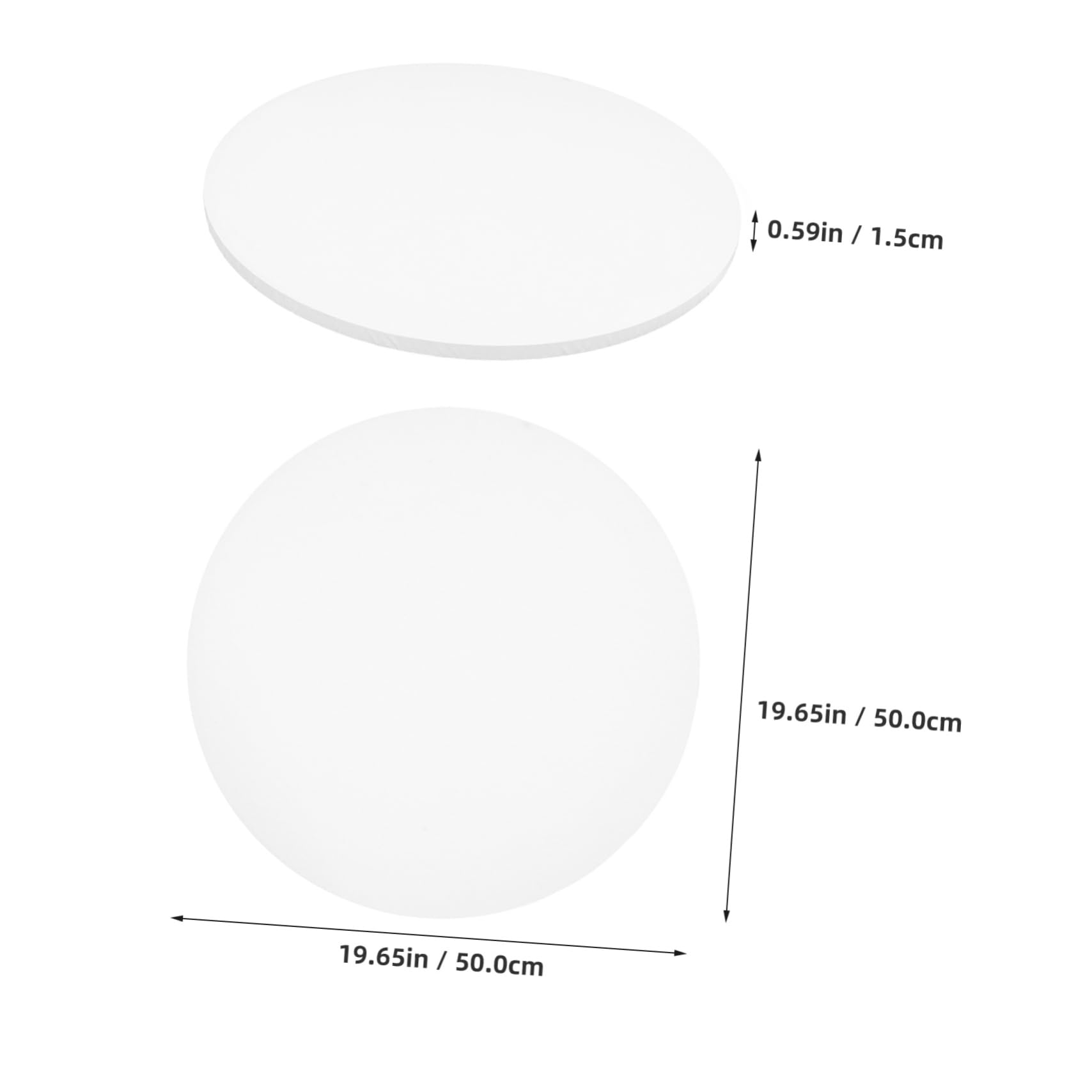 SEWACC 50cm Runder Keilrahmen aus 100% Baumwolle Weiß Gespannte Künstler Leinwand Dicker Holzrahmen für Öl und Acrylmalerei Selbstgemacht Malplatte für Kreative Kunstprojekte