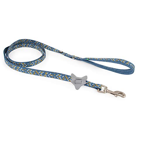 Hurtta Razzle-Dazzle - Guinzaglio standard per cani, 100% poliestere riciclato, imbottito e resistente, colore: blu, 180 x 15 mm