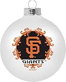 Licensed MLB Large 3-1/4' Classic White Glass Ball Ornament, Sports Collectors Series (San Francisco Giants)
