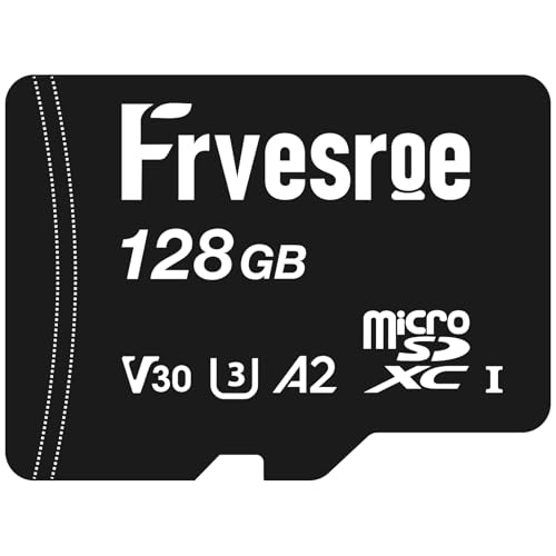 Frvesroe Tarjeta microSDXC de Alta Resistencia 128GB V30 U3 A2 – Tarjeta de Memoria 4K para Dash CAM – microSD, Accesorio para Dash CAM Coche Frvesroe
