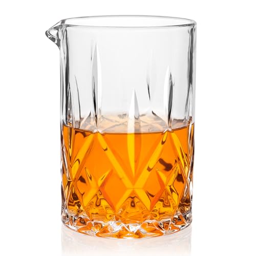 Cambareign Cocktail Mixing Glass, 18.5oz Crystal Mixing Glass, Thick Bottom Bar Stiring Glasses...