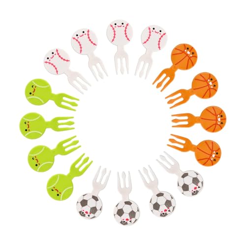 16 tenedores de frutas de dibujos animados, de plástico, mini tenedores para niños, tenedores de frutas, tenedores de frutas para niños, para postres, frutas, accesorios de fiesta, decoración, tartas,