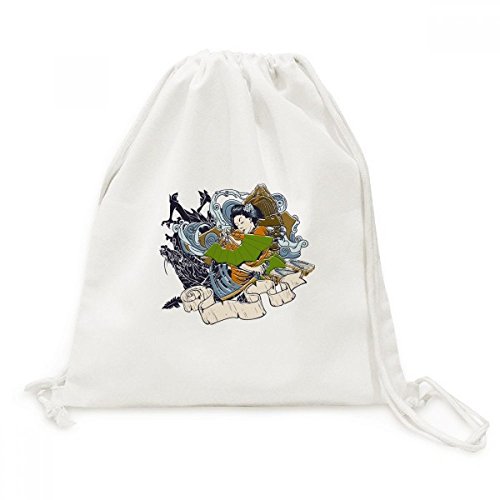 Sac de voyage en toile imprimé kimono et sabre pour vos escapades