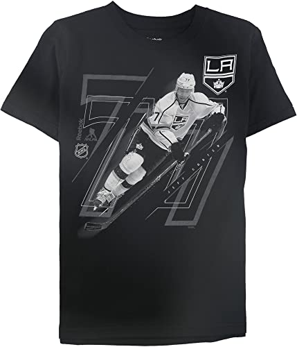 Reebok Camiseta masculina Jeff Carter 77 La Kings estampada, Preto, Medium