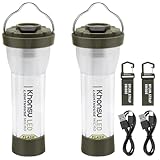 Khonsu キャンプライト ランタン 充電式 2個セット【12種類ライトモード/調光可能/3000mAh//200LM/3wayタイプ/軽量82g】 type-C充電 キャンプ アウトドア 防災照明 停電対策