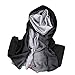 Produktbild chuangminghangqi Damen Schal Sommer Stola Cape Farbverlauf weicher Halstuch Tuch elegant Strand Abend als Geschenk (110 * 190 cm, Grau)