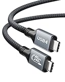 AGFINEST USB4 Cable for Thunderbolt 4 Cable 3.3FT with 240W Fast Charging 40Gbps Data Transfer 8K@60Hz Video Display USB-C to USB C Cord for MacBook Pro, iPad, iPhone 15/16, Dock, Hub, SSD