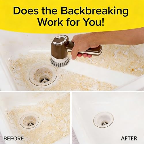 WYOSMALL Cepillo Eléctrico Multifunción, Limpiador Mágico, Cepillo de Cocina con 5 Accesorios, para una Limpieza Fácil y Profunda - imagen 6