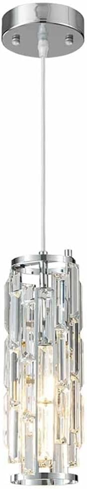 Lampe suspendue cristal long tube luminaire îlot de cuisine e26 antirouille