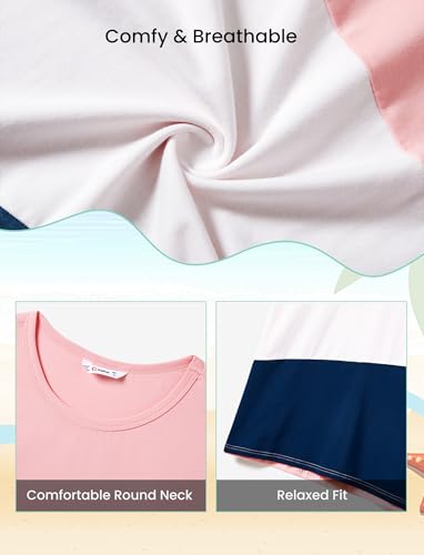 Image of PATPAT Family Matching Outfits Mommy and Me Outfits Floral Dress & Tee Sets | Couples Matching Outfits, Women Girl Flutter Sleeve Dress, Men Boy Cotton Blend T-shirts, Beach Vacation, Family Photoshoot
