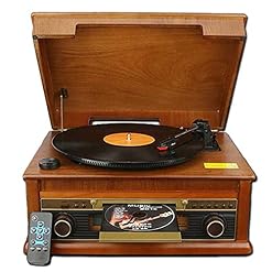 Tourne-Disque Portable, Platine Vinyle Bluetooth, Platine 3 Vitesses, Lecteur CD, avec enregistreur de télécommande - Les Beatles, Paul McCartney, John Lennon, RIngo Starr, George Harrison