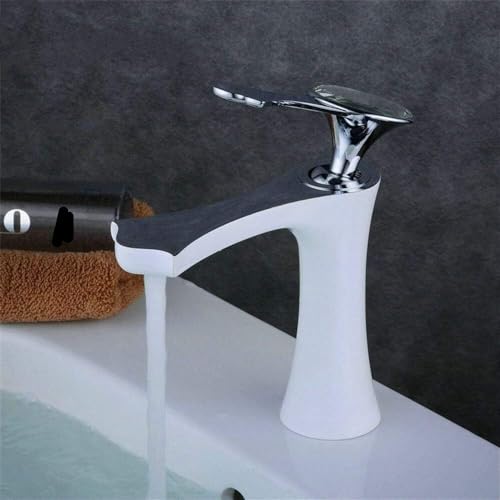 Grifo rlmsh, batidora de agua fría y de agua caliente, grifo de baño de baño de un solo orificio, grifo de baño de un solo manejo, oro rosa