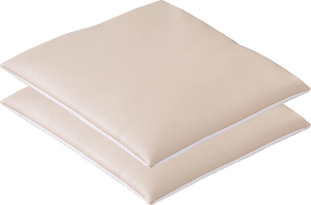 Wasserfeste Leder-Stuhlkissen, quadratisch, für Esszimmer, Küche und Büro, strapazierfähig, weich und maschinenwaschbar, 1/2/4 Stück (Farbe: A-Schwarz, Größe: 4)