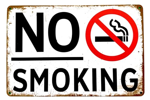 Cartel de Prohibido Fumar DiiliHiiri Señalización Retro de Bar 30x20cm | Decoración Vintage | Placa Metálica No Smoking| Póster Vintage.(2635-260)