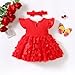 Baby Girl Butterfly Dress Baby Princess Short Sleeve Party Dress（Red,6-12Months
