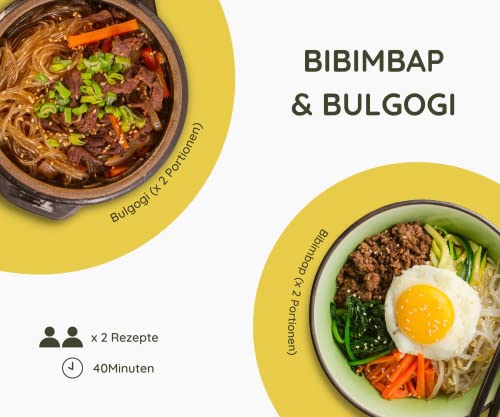 EasyCookAsia Seoul Combo Kochbox I Bulgogi & Bibimbap Kochbox für 2 Personen I Perfekt für Kochanfänger oder zum Verschenken…