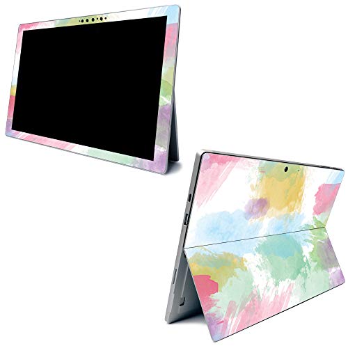 Image of MightySkins Carbon Fiber Skin for Microsoft Surface Pro 7 - Watercolor White | Textured Carbon Fiber Finish | Easy to Apply, Remove, and Change Styles | Made in The USA