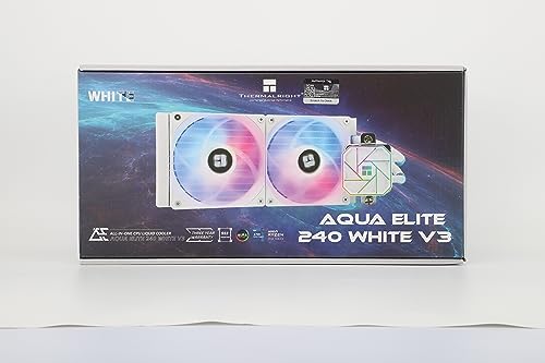 Thermalright AQUA ELITE 240 WHITE V3 Flüssig-CPU-Kühler, 240 Kühlreihen, 2 x 120mm PWM-Lüfter, S-FDB-Lager, für AMD/AM4/AM5, INTEL LGA1150/1151/1155/1156/1200/2011/1700, Desktop CPU-Kühler AIO – Bild 7
